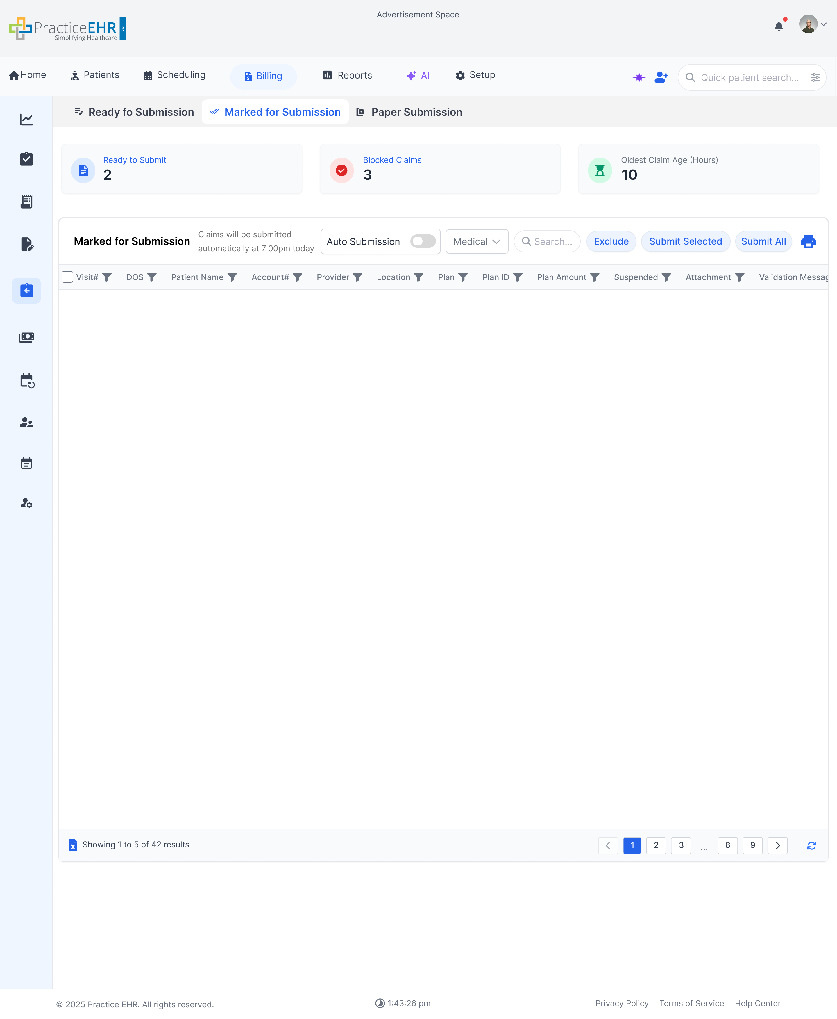 Electronic Submission Screenshot